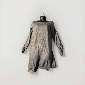 Madison Leigh Womens Dress Size‎ 4 Gray Cinch Sleeves Long Sleeves